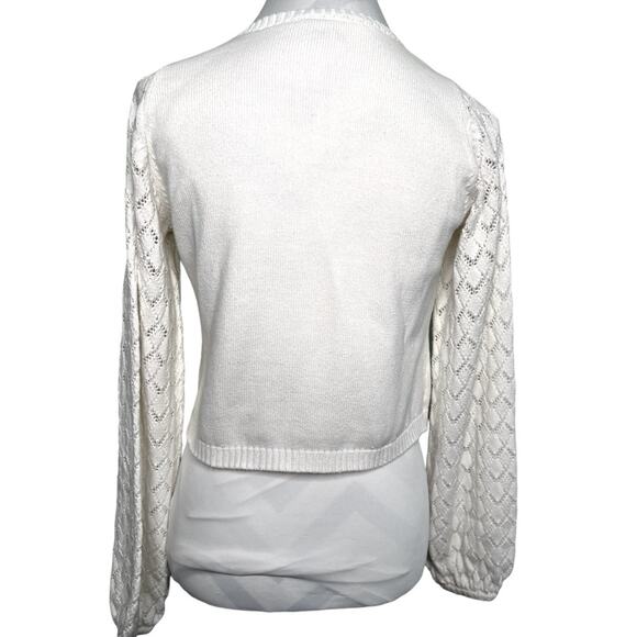 Show Me Your MuMu White Cropped Sweater Size XS - Picture 10 of 14